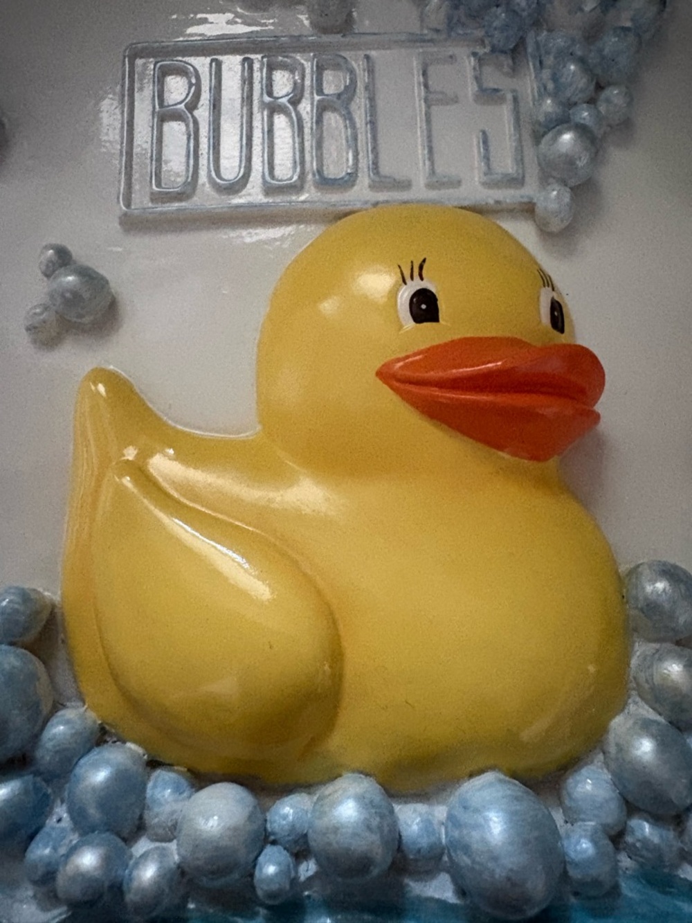 Vintage 3D Bubble Bath Tissue Box Cover Rubber Ducks Blue Bubbles Decor - Picture 7 of 13